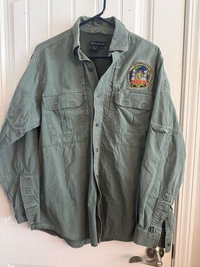 5.11 Tactical Olive Green Field Shirt Jacket with Patch Cotton Medium